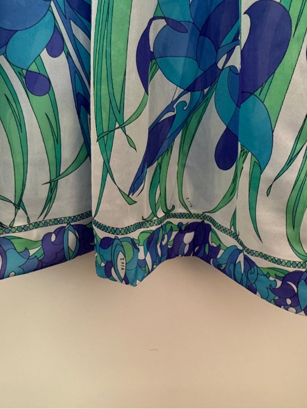 Vintage Emilio Pucci // Formfit Rogers Maxi Slip / Dress 70s Blue Green Floral S - Picture 8 of 8